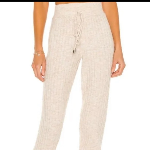 FREE People Intimately Around the Clock Ribbed Knit Jogger Oatmeal - Picture 2 of 8